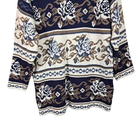 Vintage Dana Scott Fall Collection Knit Sweater 80s‎ 90s Floral USA Grandmacore - Picture 6 of 12